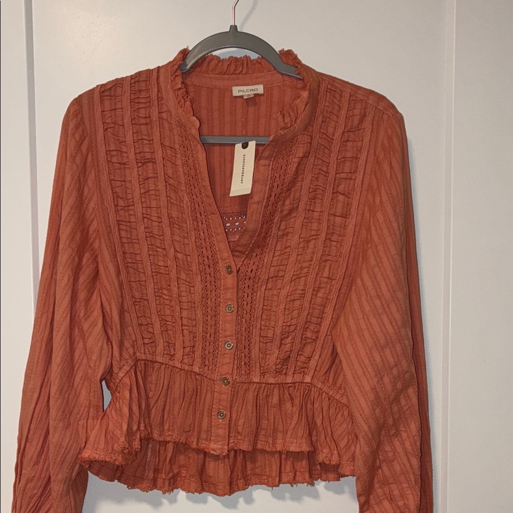 Anthropologie Women's Rust Blouse